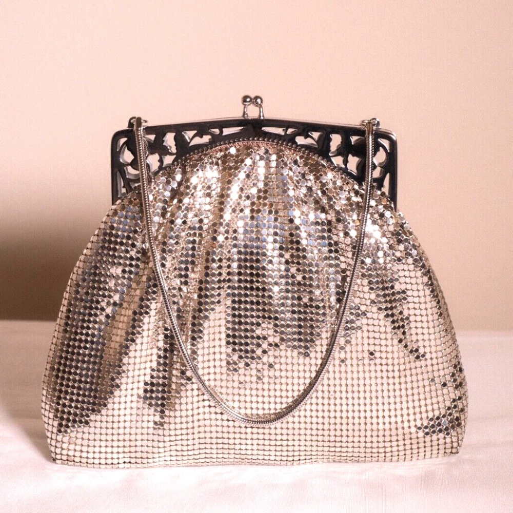 Vintage Whiting Davis Silver Mesh Evening Bag